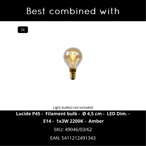 Lucide MAREN - Spot plafond - 2xE14 - Or Mat / Laiton - CROSSSELL